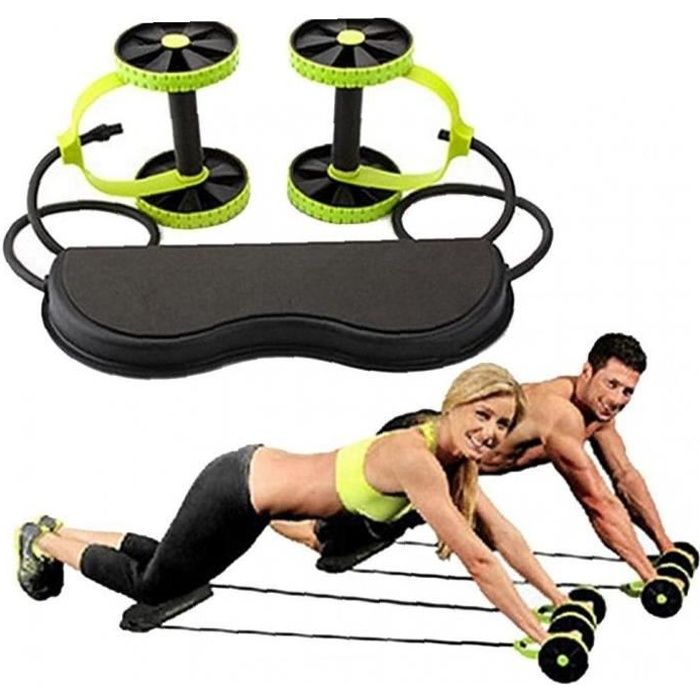 AB Rouleau Abdominal Exerciseur Abdominal Taille Formateur minceur pour l'entraînement Double roue Vert Vert