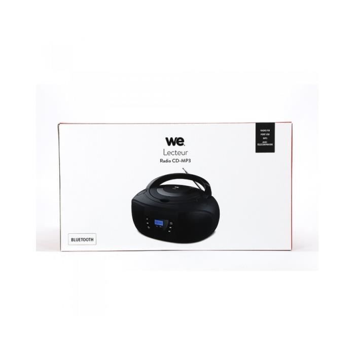 Lecteur Radio CD-MP3-Bluetooth Noir - WERADCDTELBTN
