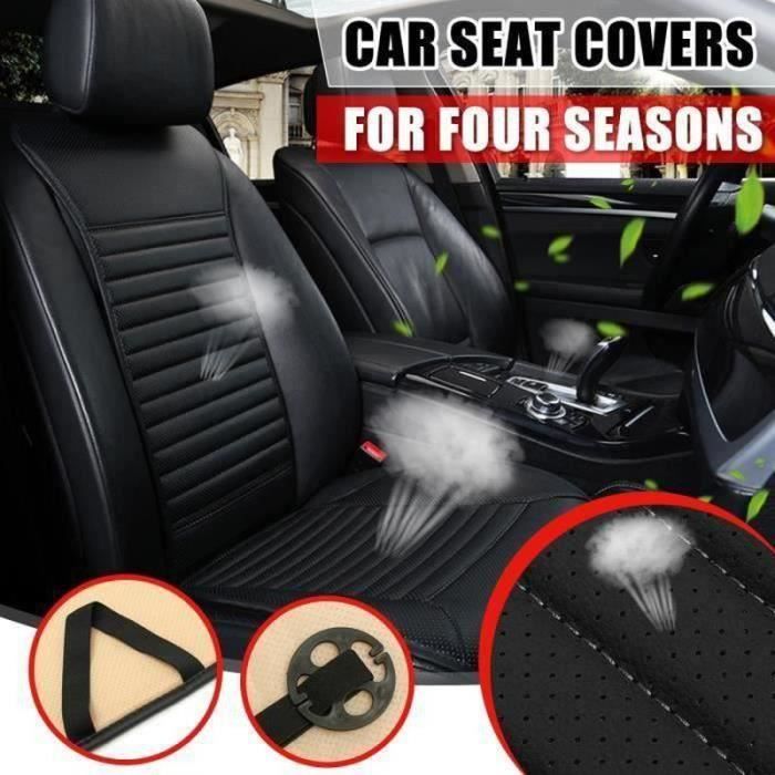 QN36160-NEUFU Coussin de Siège Voiture Universel en Cuir PU NOIR Housse de Siège pour Tous Les Saisons NOIR