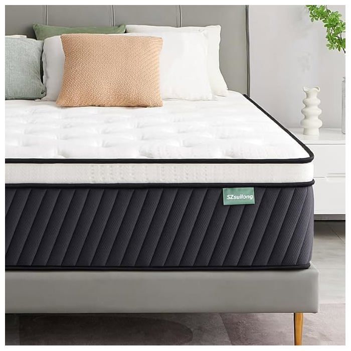 SZSUILONG Matelas Hybride 80x200 cmÉpais 26cmRessorts Ensachés Mémoire de Forme7 Zones de ConfortMi-ferme
