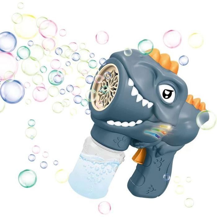 Machine à Bulles Dinosaure - Pistolet Automatique - 500 Bulles/Min - Ventilateur Été - Cadeau 3-10 Ans