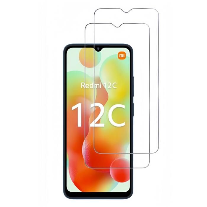 Lot de 2 Verres Trempés Pour Xiaomi Redmi 12C/10C . Protection décran Transparent - Anti Rayures - Ultra Résistant Dureté 9H
