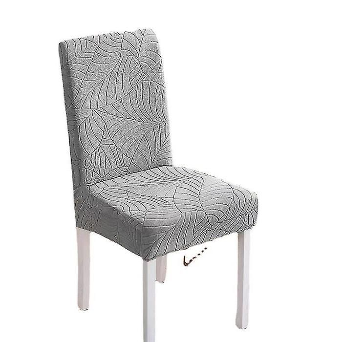 Housse de Chaise Salle Manger Housse de Chaise Extensible Housse de Chaise Universelle Lavables(Gris clair 1PCS)