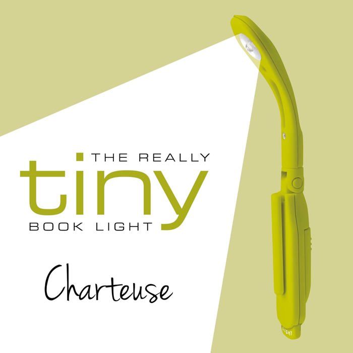 Lampe de lecture compacte Really Tiny Book Light pour lire au lit – Une superbe lampe de lecture avec piles incluses Chartreuse