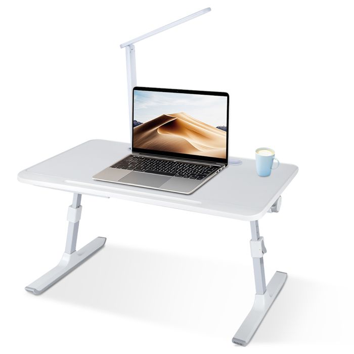 B.LIVEM Table Lit pour Ordinateur Portable – Plateau pour Lit Et Canapé Idéale pour Lire Écrire Manger avec Lampe LED