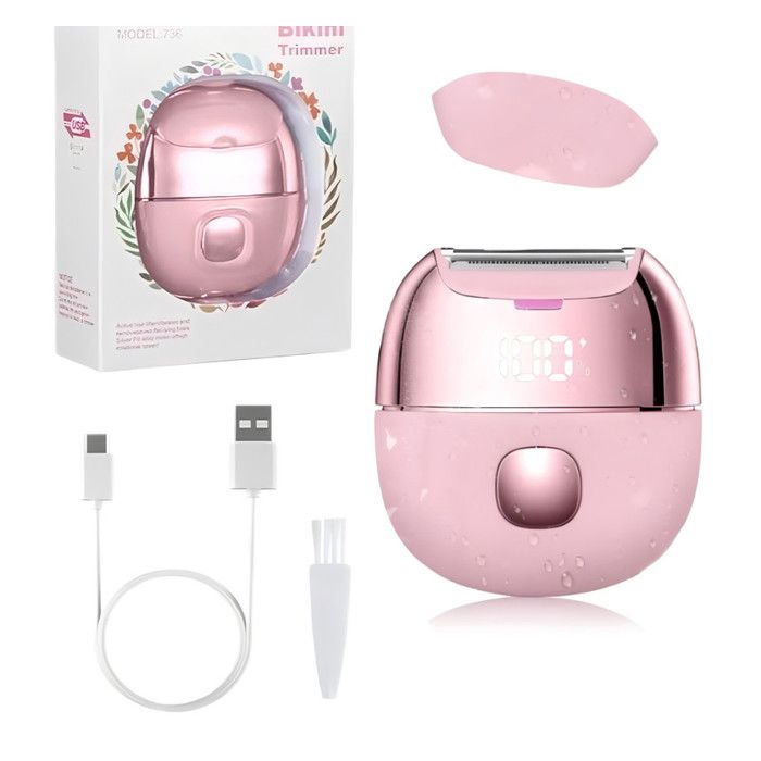 Épilateur électrique pour femme chargement USB étanche IPX7 convient pour le visage les aisselles les jambes les parties intimes