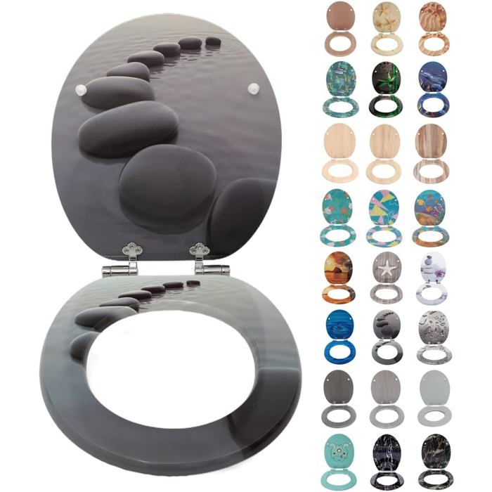 Autocollant Décoratif Pour Abattant Toilettes - Motif Attrape-Rêves Fleurs Oiseaux - PVC Étanche - Décoration Salle De Bain Autocollant WC Décoratif