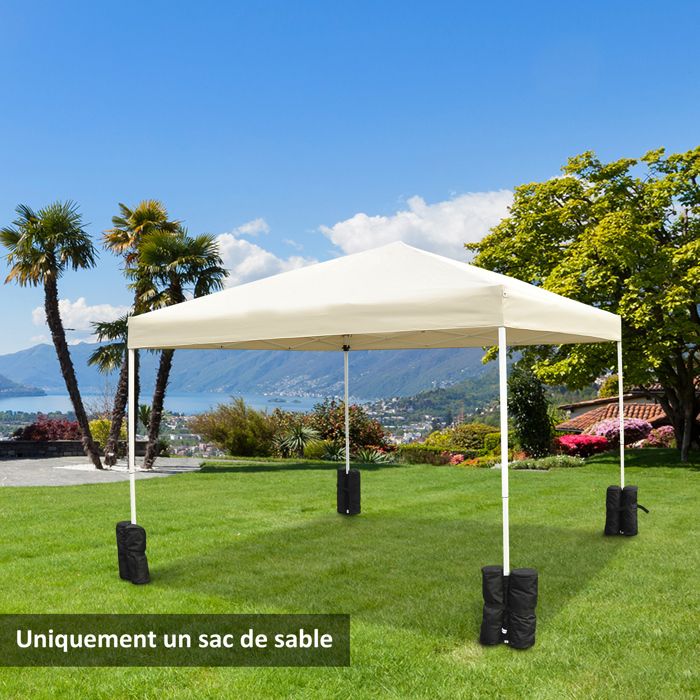 Lot 4 sacs de lestage de fixation pour tonnelle parasol pavillon volume max. 15kg noir