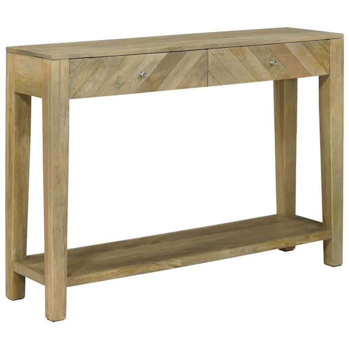 Table console - vidaXL - Gris naturel - Bois de manguier - 110x30x80 cm - Avec tiroir