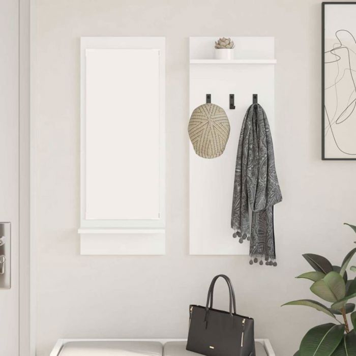 VIDAXL Porte-manteau mural blanc avec étagères intégrées 70 x 10 x 90 cm — meuble dentrée contemporain