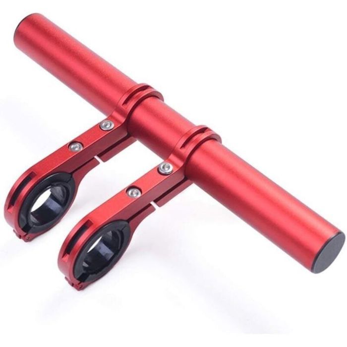 Extension de guidon de vélo - MICH - Double pince - Rouge - Alliage daluminium - 88 g