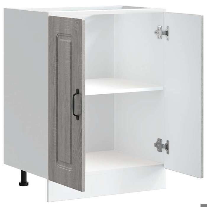 Moderne Armoire base pour évier SWEETY Meuble-lavabos Kalmar sonoma gris bois dingénierie 60x46x81.5 cm MM1812
