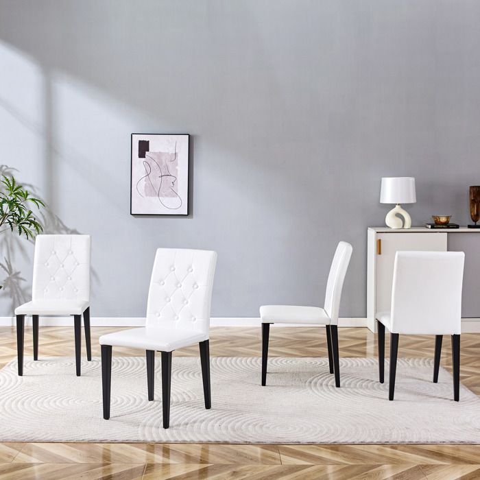 Set de 4 tables à manger en noir et blanc – Leichter Luxus. Le premier choix pour les espaces repas européens jambes en métal noir
