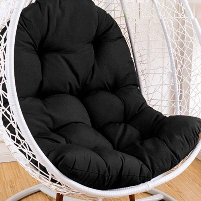Coussin de balancelle – HAWUJ – 12 cm d’épaisseur – Imperméable et antidérapant – pour hamac chaise suspendue – Noir 120x80 cm