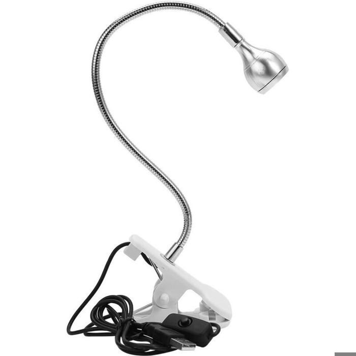 Clip Light Portable Flexible Col de Cygne USB LED Lampe de Lecture Table Ordinateur Clip Lampe Blanc Froid Lit Lumière Clip sur