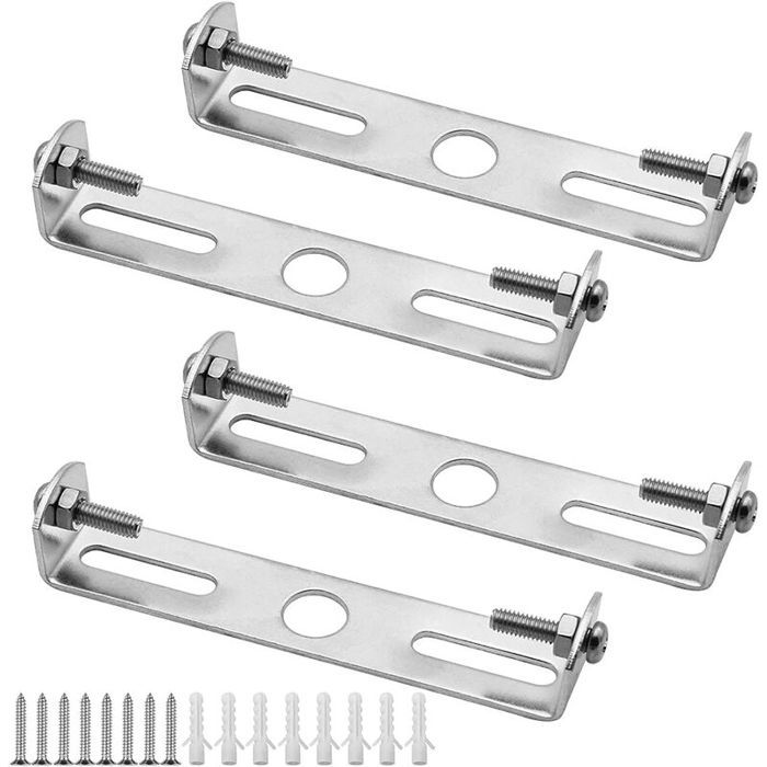 Pack de 4 supports de fixation pour plafonnier 90mm – Métal galvanisé – Capacité 5kg – Vis et écrous inclus