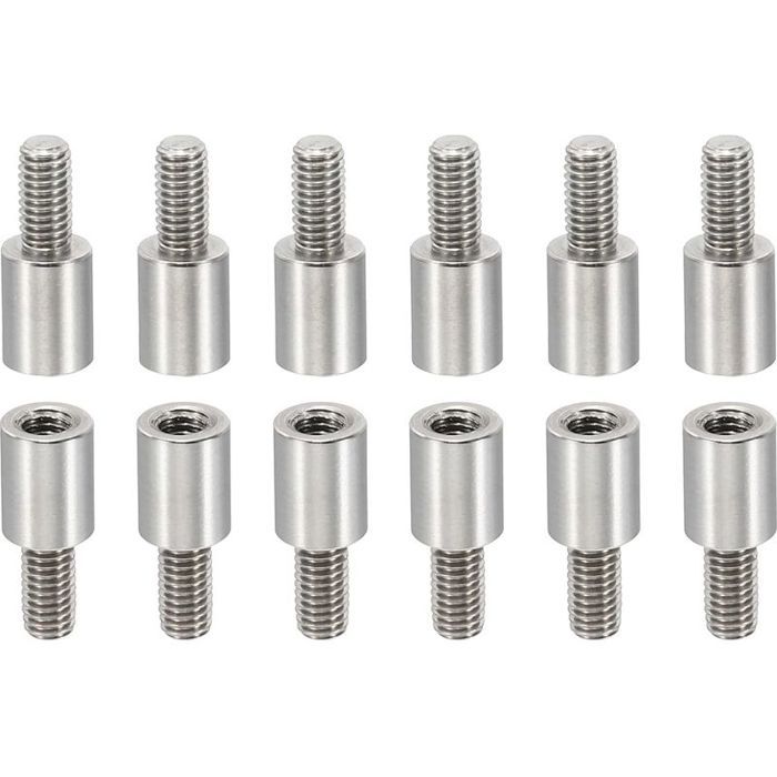 50Pcs M3 Entretoises 8+6mm Entretoise Filetée M3 en Acier Inoxydable Kit de Vis 3mm ID 5mm OD Adaptateurs de Filetage Métriq