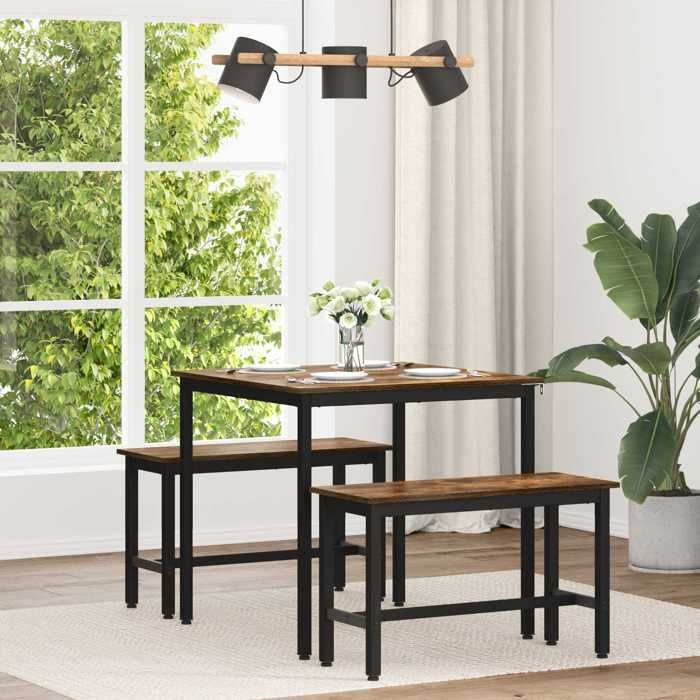 Meuble de cuisine - NANAS - Table de salle à manger / Table de repas 80 x 80 x 75 cm Carré_2198