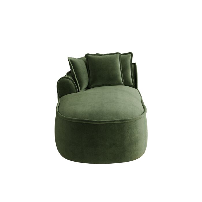 Canapé méridienne Chaise longue en chenille version gauche pour salon et séjour mobilier pour espace de vie