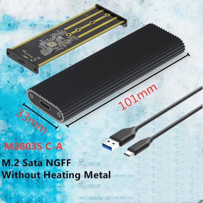 Case SSD M2 - Boîtier externe hd pour disque dur SSD M.2 NVMe 10Gbps,  double protocole, PCIE-NGFF SATA, avec - Cdiscount Informatique