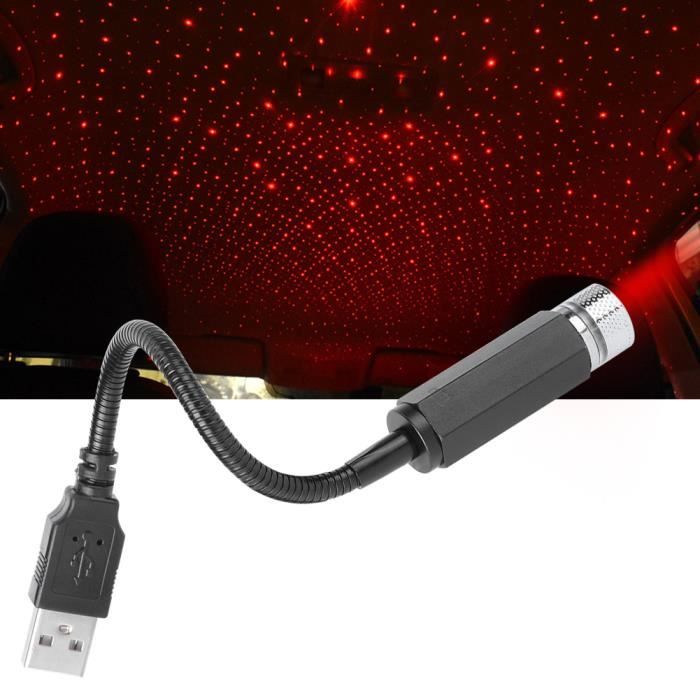 Lampe de ciel étoilé réglable du toit de voiture USB projecteur dambiance romantique lampe décorative(Lumière rouge )