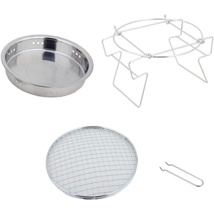 Grille Barbecue Ronde Inox Pro 20 Cm – Polyvalente Pour Charbon, Four, Fumage & Cuisson Vapeur !