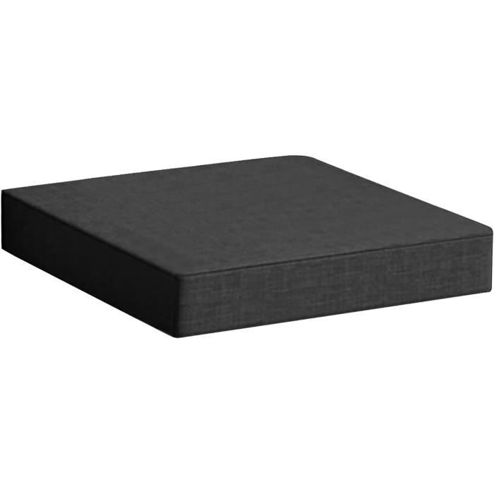 Coussins De Chaise Imperméables Cuir Synthétique - Ronds Rembourrés 35cm Noir 5cm Épaisseur