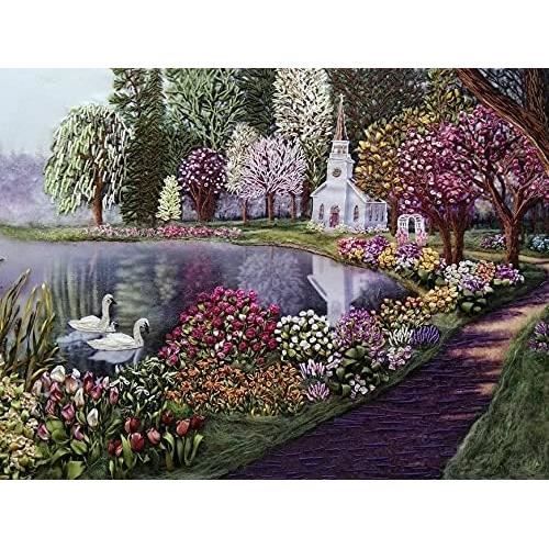 Kit Peinture Diamant 40x50 Cm - Motif Mouette Et Plage - Toile Avec Strass, DIY Décoration Murale - Cadeau Créatif - 3