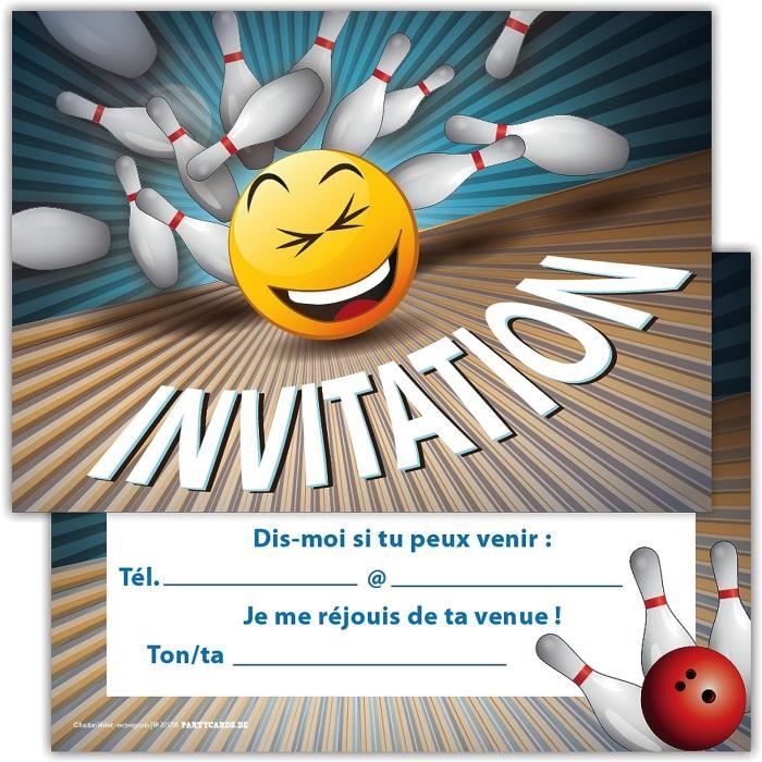12 Carte Invitation Francais+12 Enveloppes+12 Autocollants Ronds