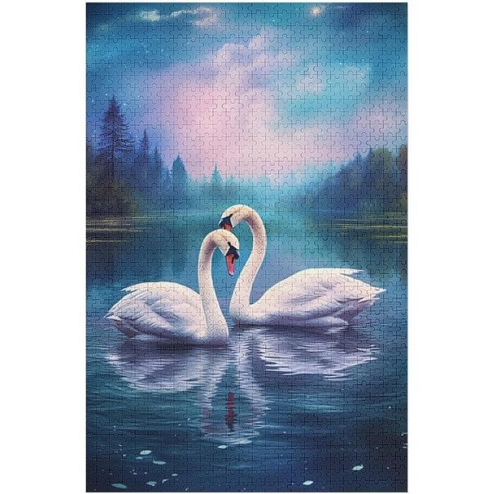 Puzzle 1000 Pièces Adulte - Motif Paon, Dimensions 50x75 Cm - Bois De Tilleul, Dos Avec Lettres Pour Aide - 12