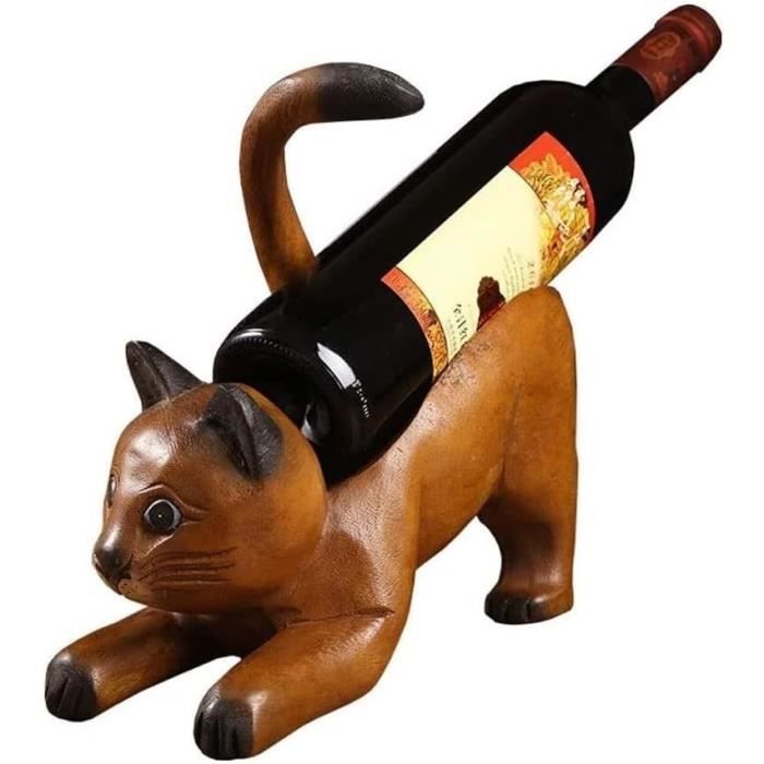 Porte-bouteille Statue Tigre En Résine - Marron - Hauteur 24 Cm