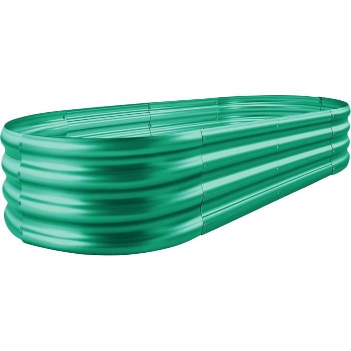 TRIFUNESS Lit De Jardin Surélevé Rond Robuste En Tissu 7 Grilles 370 Litres, Sacs De Culture D'extérieur Pour Planter Des Légumes, Des Herbes Et Des Fleurs