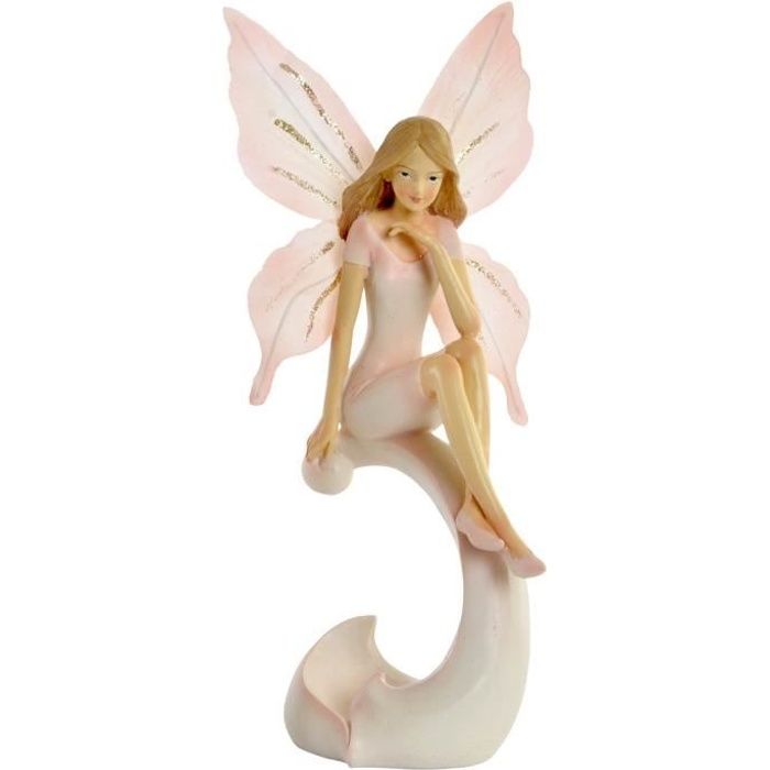 Grande Statuette Fée/elfe Et Loup - 27 Cm - OxcmoBijoux (neuve)