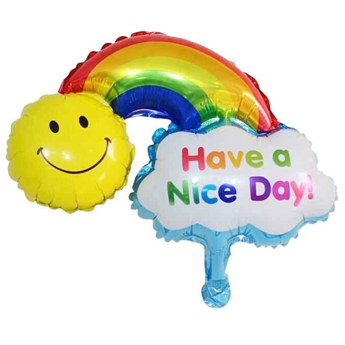 Joyeux Anniversaire Decoratif Smiley Arc En Ciel Ballon En Aluminium Hjn1879 Cdiscount Maison