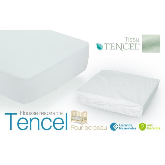 Housse - Tencel - Berceau 60x120 - Respirante - Imperméable - Écologique