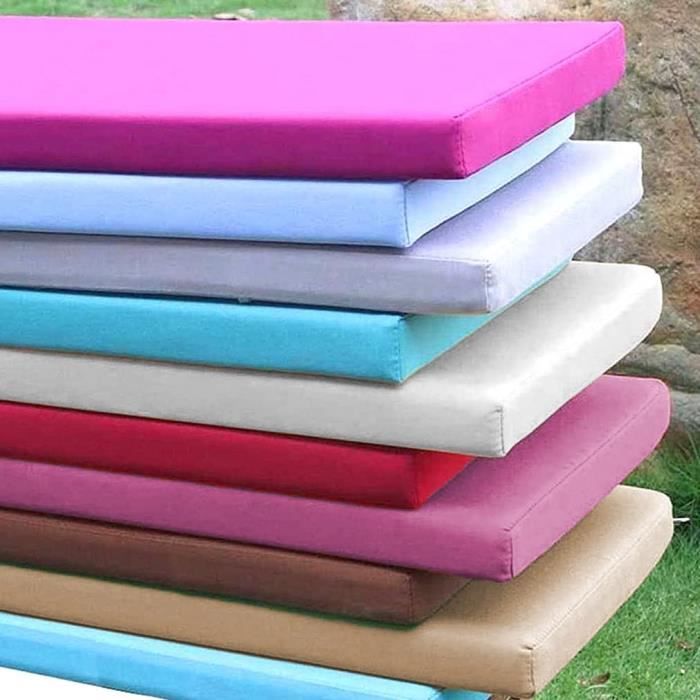 Coussin Banc Jardin 190x55cm 8cm Épaisseur - Housse Polyester Antidérapante - Pour Banc Extérieur/Intérieur, Style13