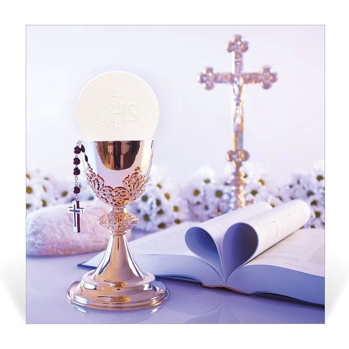 Carte de vœux COMMUNION carrée | avec enveloppe assortie | détails ...