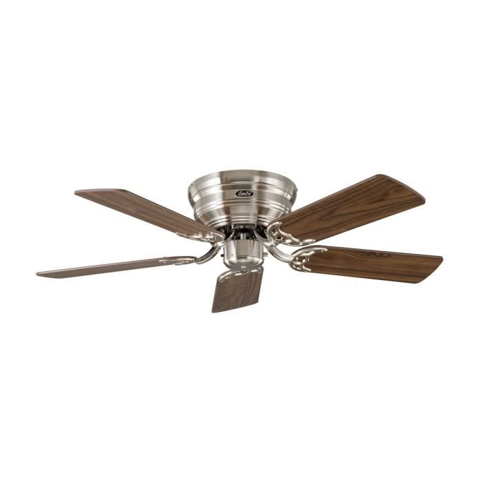 Ventilateur de plafond Classic Flat 103 Cm Ultra plat silencieux pales Noyer - hêtre et chrome brossé CASAFAN