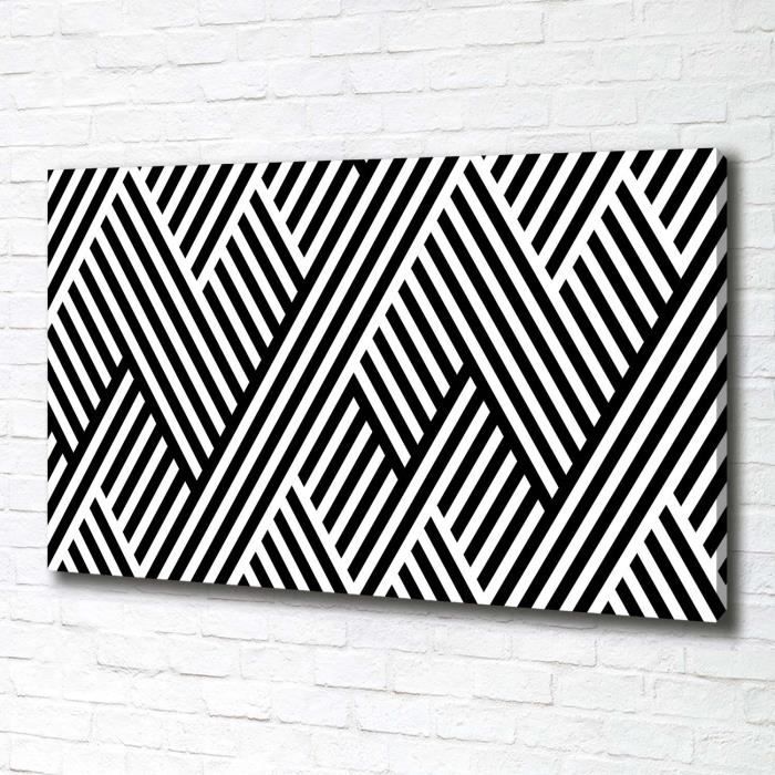 Tulup 100x70 Cm Art Mural Tableau Sur Toile Divers Fond Geometrique Noir Blanc Gris Cdiscount Maison