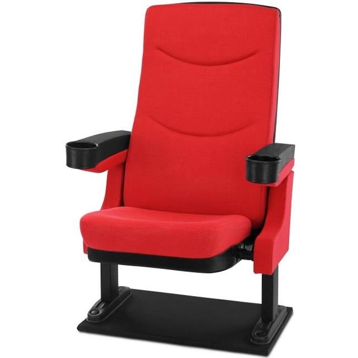 Fauteuil de cinéma rouge - Stagecaptain CS-600R Movieking - Tissu - Avec accoudoirs