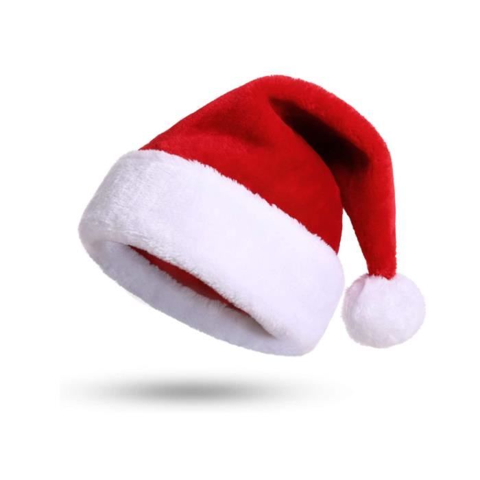 NCKIHRKK Bonnet de Noël, 3 Pièces Velours Bonnet de Père Noël en Peluche,  Chapeau de Noel pour Homme/Femme/Enfant, Accessoire Noel Ornements, Idéal