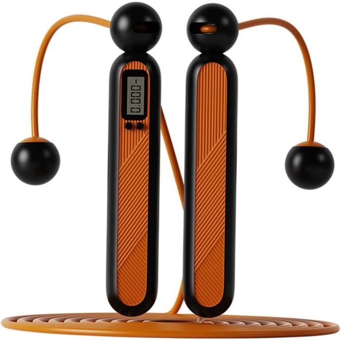 Corde à Sauter Sans Fil Avec Balle Lestée - Équipement Fitness Cardio Portable Pour Adultes Et Enfants