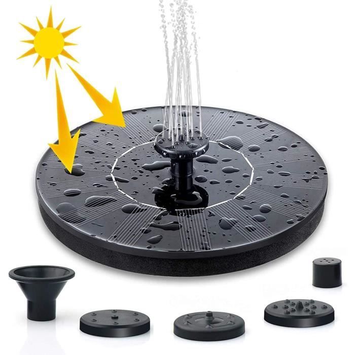 Pompe Solaire Fontaine 1,4W Pour Bain D'oiseaux – 6 Buses, Hauteur Jet 50-70 Cm – Fonctionne Sans électricité