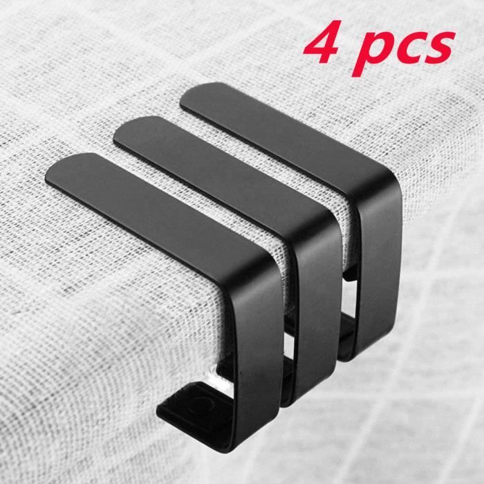 Sollbry 4 Pcs Pinces à Nappe Ensemble de Acier Inoxydable Nappe Clips Anti- Glissant, Fixe-Nappe à Ressort