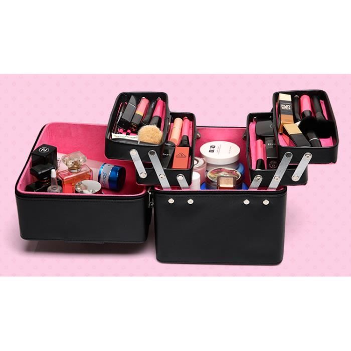 Coffre De Rangement En Bois - Trousse à Maquillage Ou Boîte à Outils - 12x8.5x8 Cm