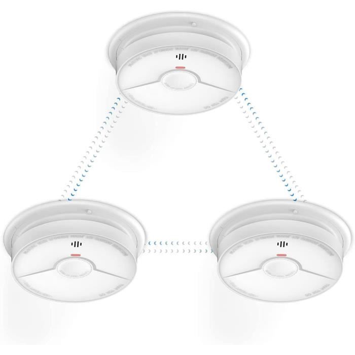 Lot 2 Détecteurs De Fumée 10 Ans Autonomie – Alarme Incendie Optique Puissante 85 DB Maison Cuisine Bureau