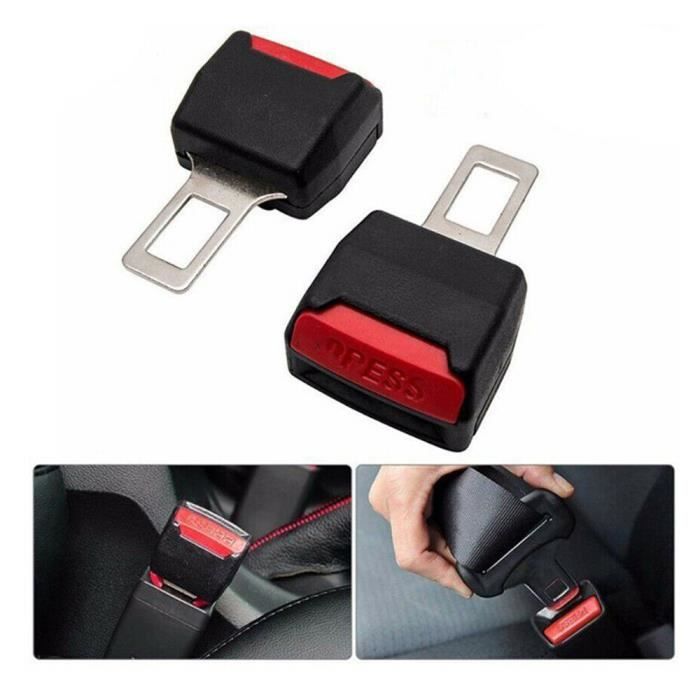 2 pièces Universel Voiture Auto Ceinture de sécurité Boucle Clip Extender  Extension Serrure Alarme de sécurité Bouchon Bouchon Voiture Ceinture de  sécurité Clip Extension (Color : 2PCS 12cm)