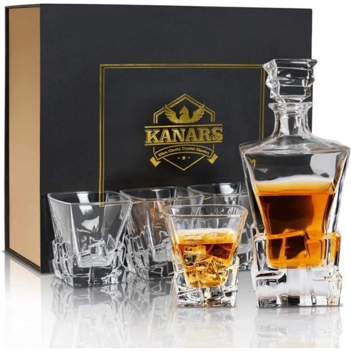 Lot De 6 Verres à Whisky En Cristal KANARS - 300ml, Boîte Cadeau, Sans Plomb