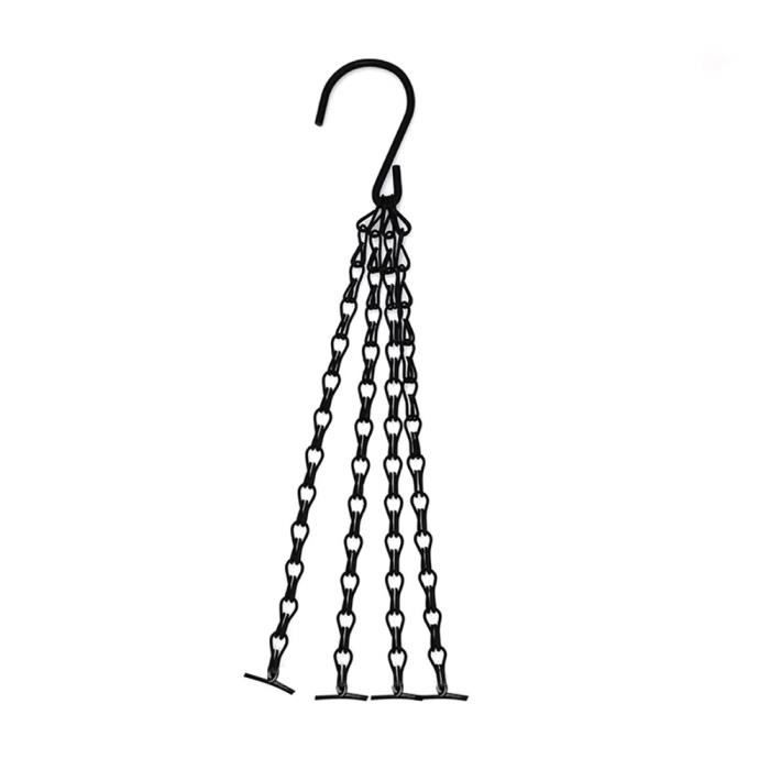 Chaînes De Suspension Métal Noir - Lot De 20 (25 Cm) - Pour Pots De Fleurs, Lanternes, Cages à Oiseaux - Crochet Inclus