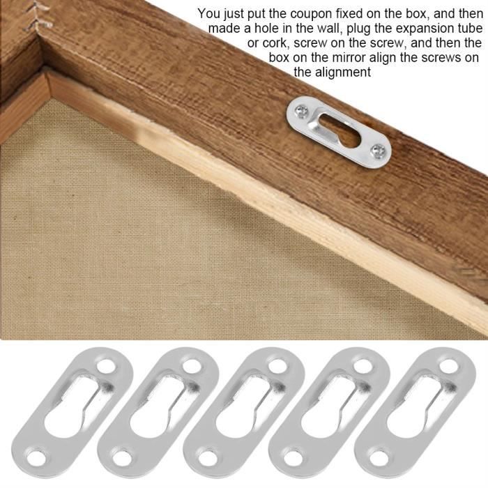 Cintres En Trou De Serrure, 40 Pièces Attaches De Cintre En Métal Argenté Support De Cintres En Trou De Serrure Pour Image Mentale Pour Cadres Muraux Miroir Intérieur Photo Tion